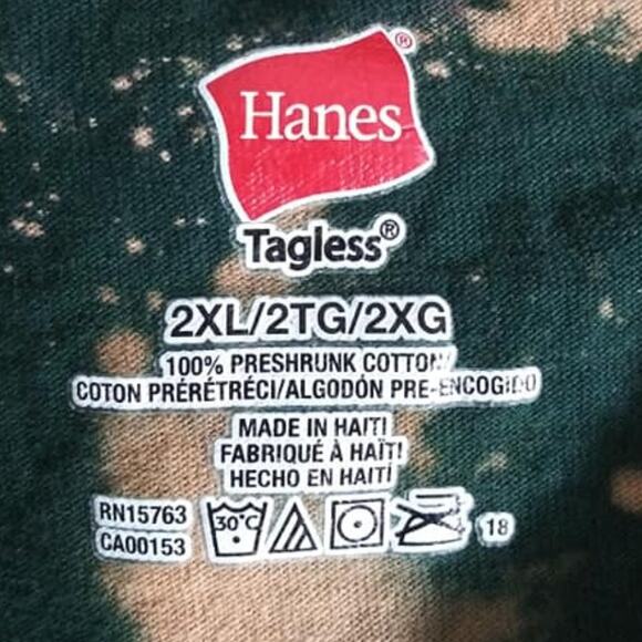 Upcycled Green Bleach Tie Dye Long Sleeve T-Shirt Sz XL - Picture 3 of 4